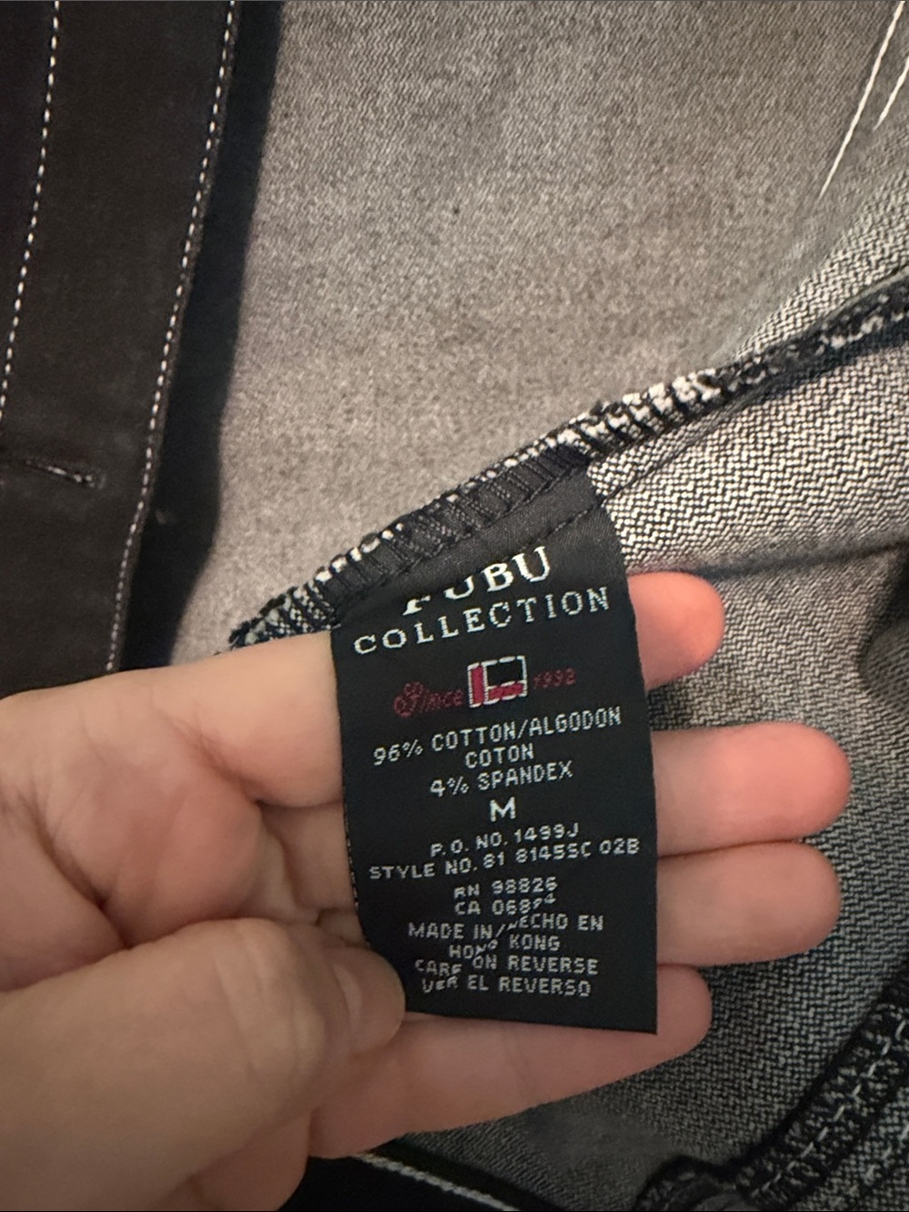 FUBU Vintage Y2K Bling Black Denim Streetwear Jacket with White Stitching Size M - Picture 3 of 9